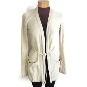 Lole Cream Women's Cardigan Tie Sweater